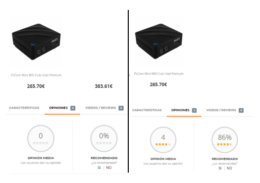 Online customer reviews